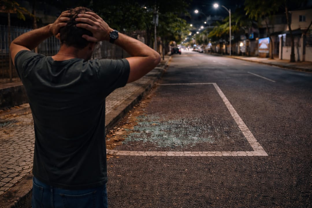 Vaga vazia após furto do veículo